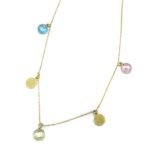 Collar fino 5 colgantes combi oro