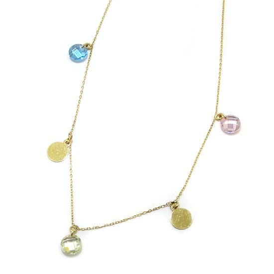 Collar fino 5 colgantes combi oro