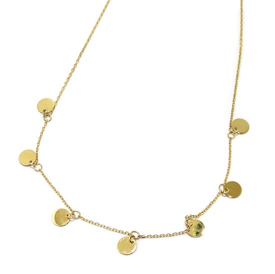 Collar fino 7 colgantes circulos oro