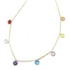 Collar fino 7 colgantes piedras oro