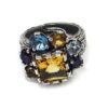 Anillo plata citrino topacios amatistas