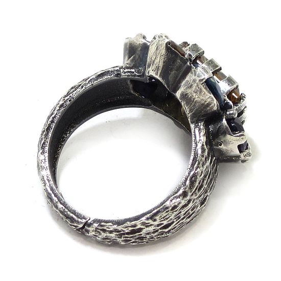 Anillo plata citrino topacios amatistas - Imagen 5
