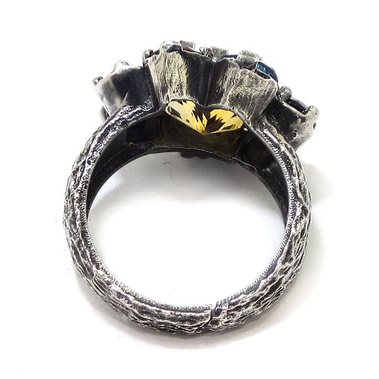 Anillo plata citrino topacios amatistas - Imagen 6