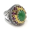 Anillo plata bicolor jade verde