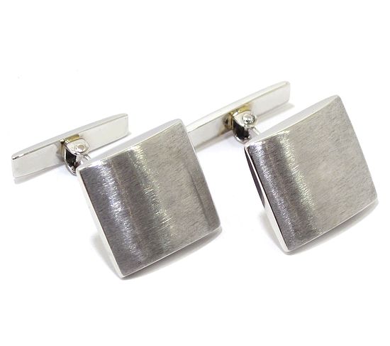 Gemelos oro blanco cuadrados