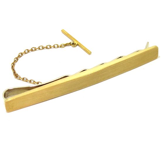 Sujetacorbatas recto curvado oro amarillo - Imagen 2