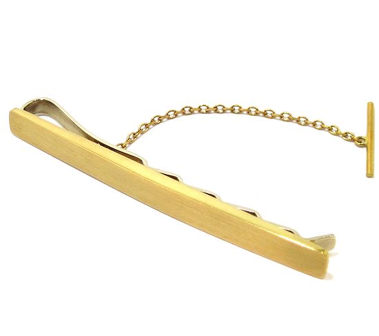 Sujetacorbatas recto curvado oro amarillo - Imagen 3