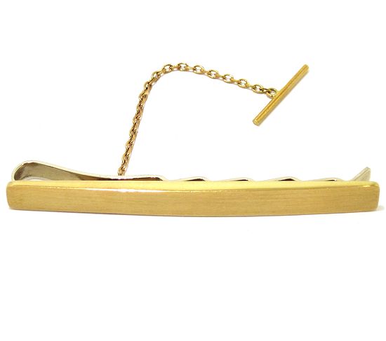 Sujetacorbatas recto curvado oro amarillo - Imagen 4