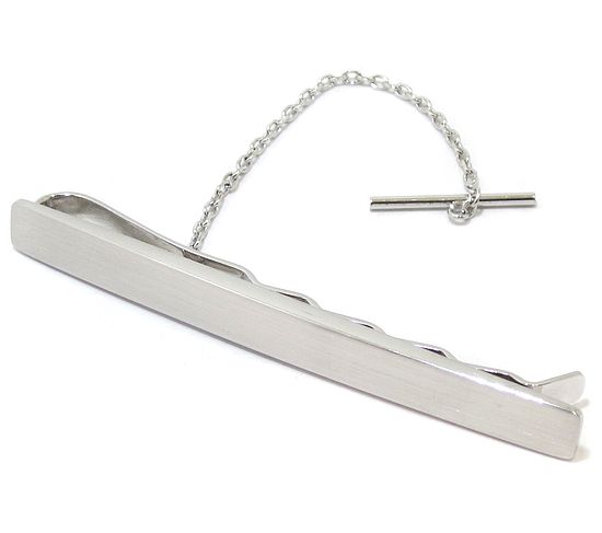 Sujetacorbatas recto curvado oro blanco - Imagen 3