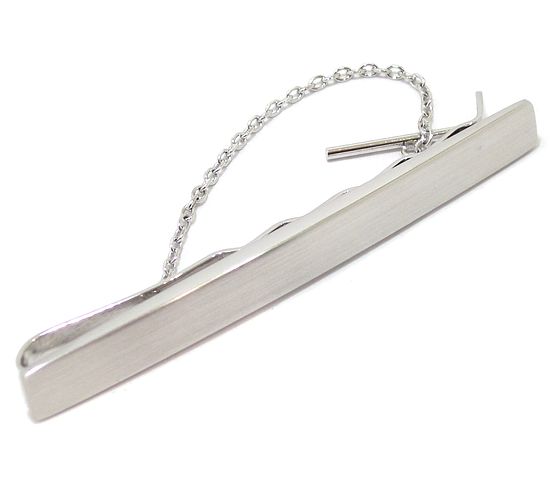 Sujetacorbatas recto curvado oro blanco