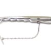 Sujetacorbatas recto curvado oro blanco