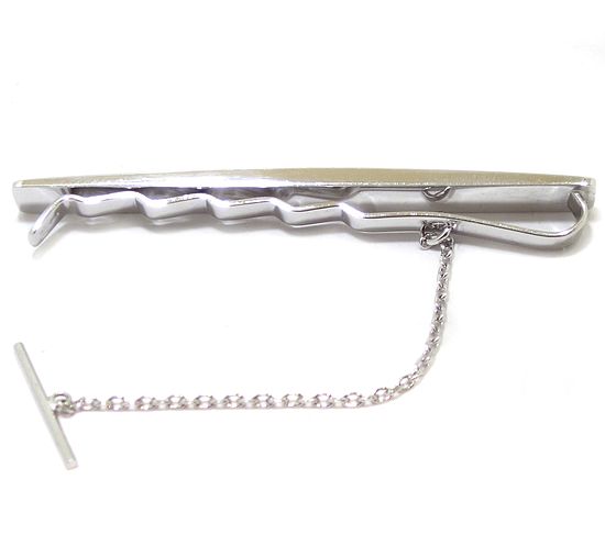 Sujetacorbatas recto curvado oro blanco