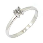 Anillo Solitario diamante brillante 0.19ct garras oro