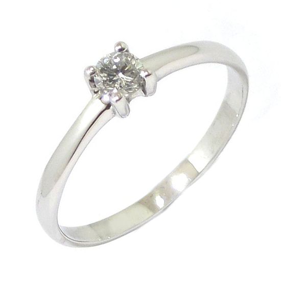Anillo Solitario diamante brillante 0.19ct garras oro