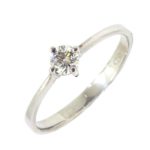 Anillo Solitario diamante brillante 0.20ct garras oro