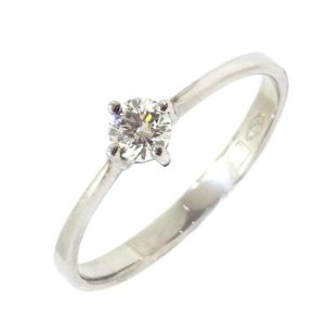 Anillo Solitario diamante brillante 0.20ct garras oro