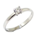 Anillo Solitario diamante brillante 0.20ct garras oro
