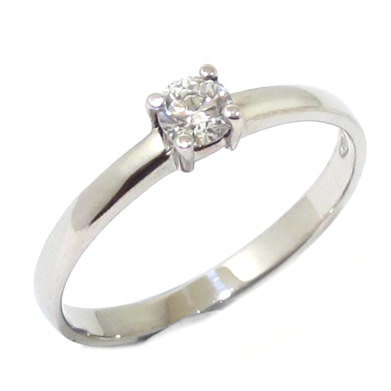 Anillo Solitario diamante brillante 0.20ct garras oro