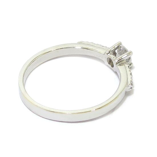 Anillo Solitario diamante brillante 0.22ct 6 diamantes oro