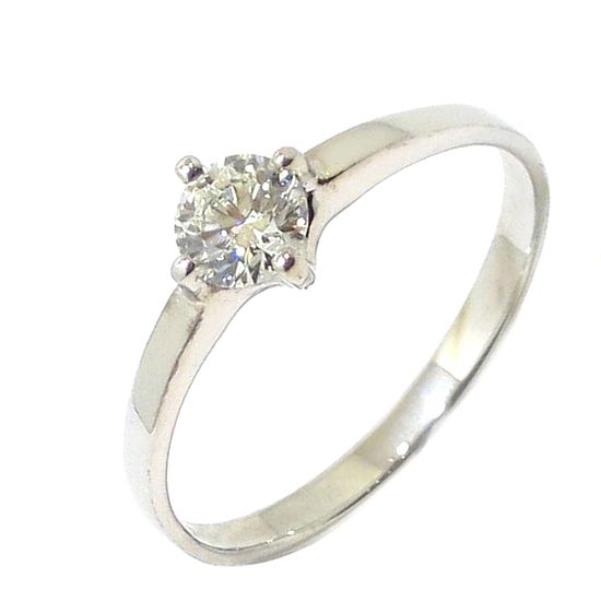 Anillo Solitario diamante brillante 0.35ct garras oro