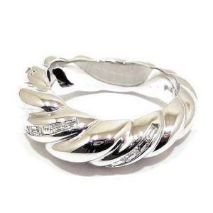 Anillo diamantes gallones oro blanco