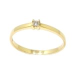 Anillo solitario diamante brillante 0.02ct garras oro