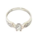 Anillo Solitario diamante brillante 0.41ct 6 garras oro