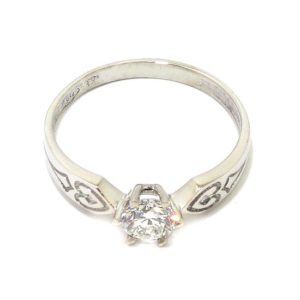 Anillo Solitario diamante brillante 0.41ct 6 garras oro