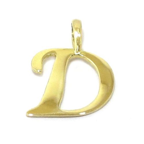 Colgante inicial letra D oro amarillo