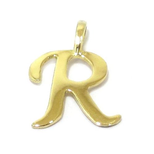 Colgante inicial letra R oro amarillo