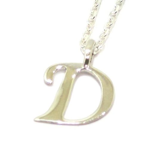 Colgante inicial D cadena plata