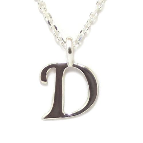 Colgante inicial D cadena plata