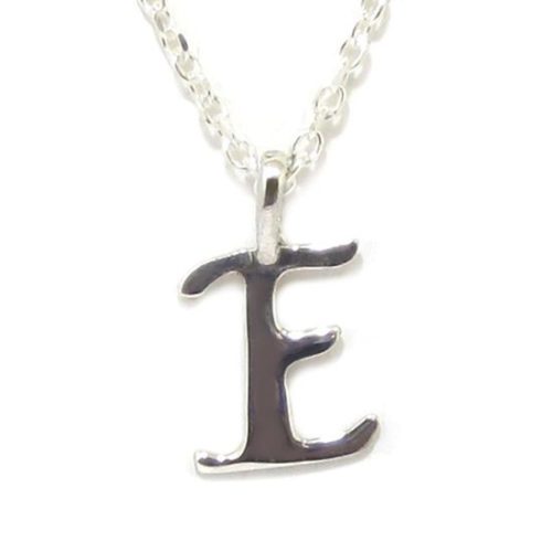 Colgante inicial E cadena plata