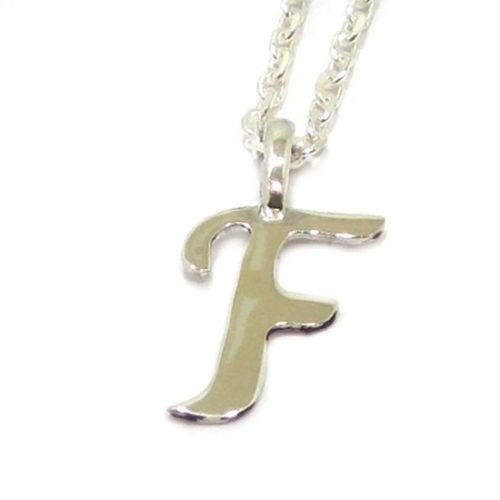 Colgante inicial F cadena plata