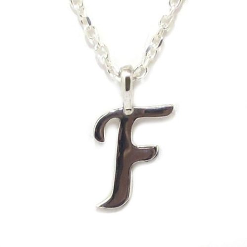 Colgante inicial F cadena plata