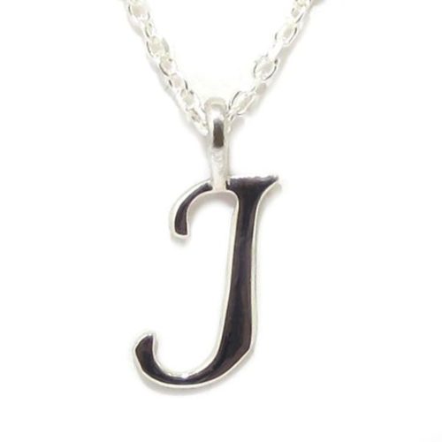 Colgante inicial J cadena plata