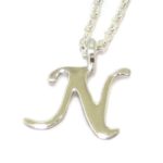 Colgante inicial N cadena plata