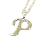 Colgante inicial P cadena plata