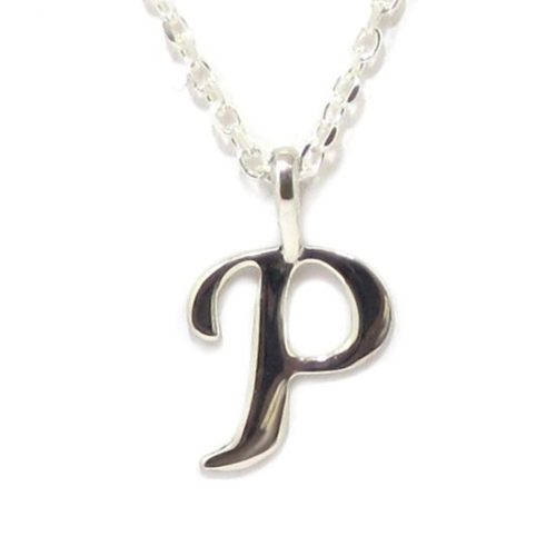 Colgante inicial P cadena plata