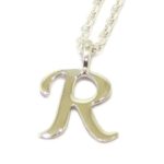 Colgante inicial R cadena plata