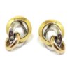 Pendientes 2 aros anilla oro tricolor