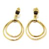 Pendientes aros dobles colgantes ovalados oro