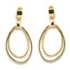 Pendientes aros dobles colgantes ovalados oro