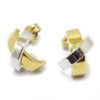 Pendientes aspa curva oro bicolor