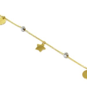 Pulsera FINA COLGANTES Y BOLAS oro