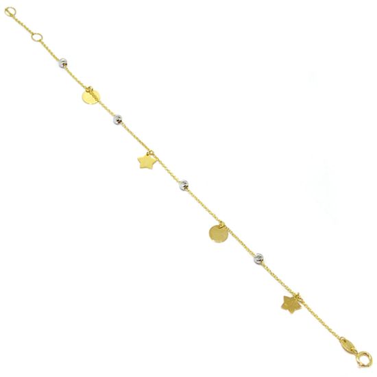 Pulsera FINA COLGANTES Y BOLAS oro