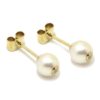pendientes perla 5.4mm y brillante oro