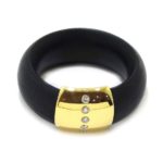 Anillo caucho diamantes oro amarillo