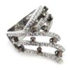 Anillo diamantes brown bandas oro blanco