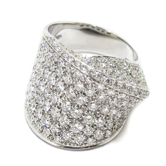 Anillo diamantes pavé oro blanco